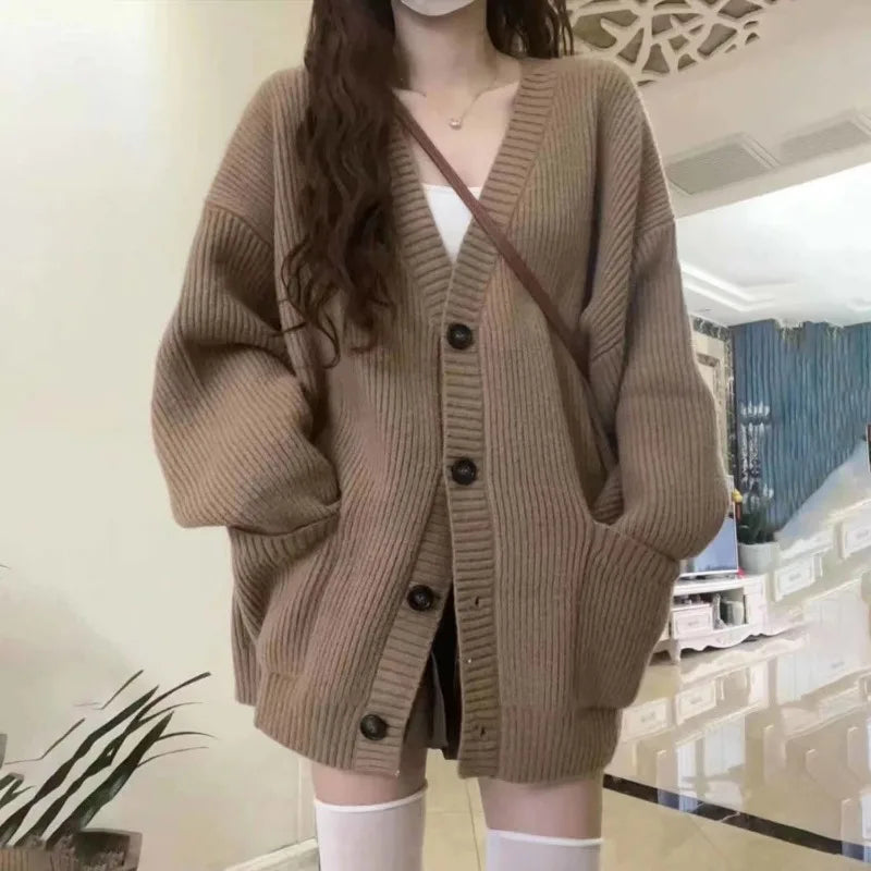 Autumn loose knitted cardigan