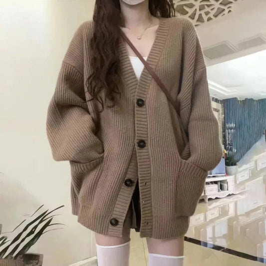 Autumn loose knitted cardigan