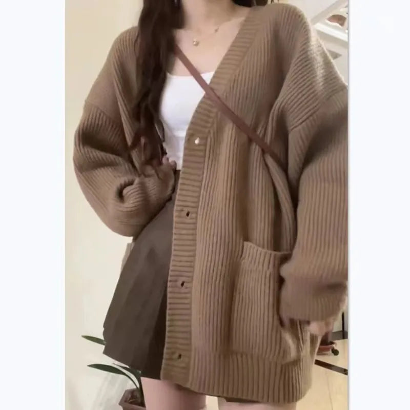 Autumn loose knitted cardigan