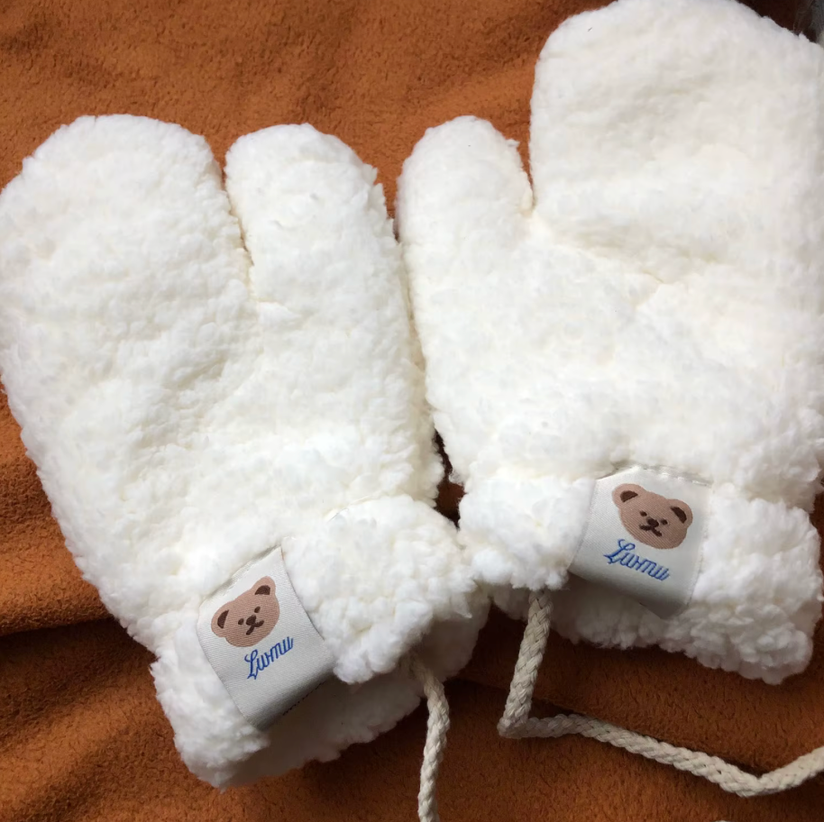 Plush Warm Bear Gloves