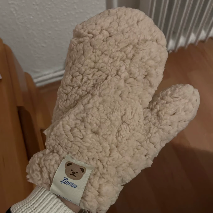 Plush Warm Bear Gloves