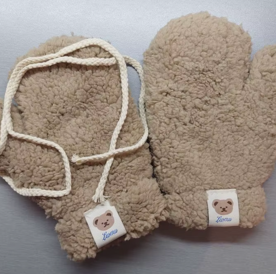 Plush Warm Bear Gloves